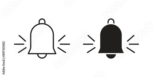 Bell icon in line design. editable stroke icons pack