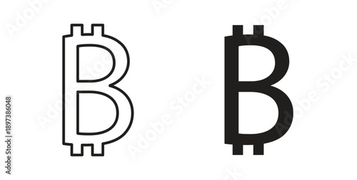 Bitcoin icon in line design. editable stroke icons pack