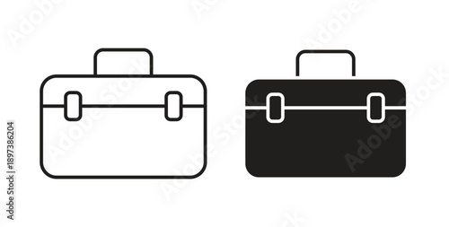 Briefcase icon in line design. editable stroke icons pack