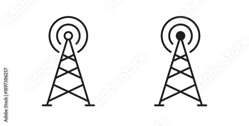 Broadcast icon in line design. editable stroke icons pack