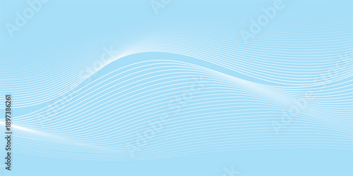 Abstract blue wave background featuring a digital vector design with flowing curves and motion lines for a modern technology business wallpaper illustration
