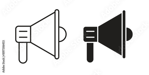 Bullhorn icon in line design. editable stroke icons pack