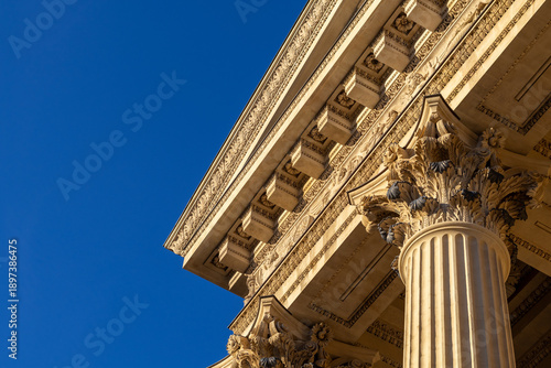 detail of the pantheon in paris