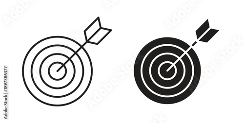 Bulls eye icon in line design. editable stroke icons pack
