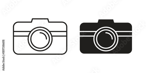 Camera icon in line design. editable stroke icons pack