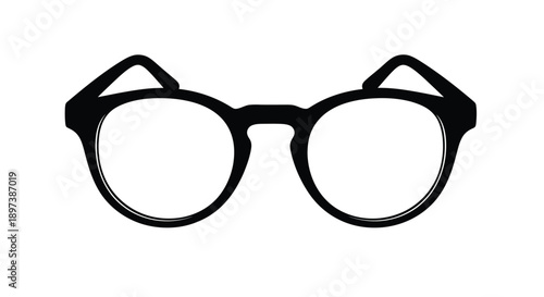 Black cat ears playfully added to a pair of round eyeglasses