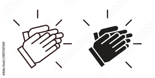 Clap icon in line design. editable stroke icons pack
