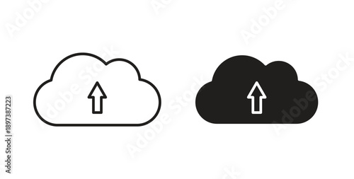 Cloud upload icon in line design. editable stroke icons pack