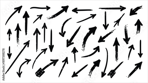 A chaotic arrangement of arrows in various directions