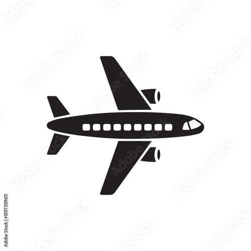 Airplane Travel Flight Silhouette Icon