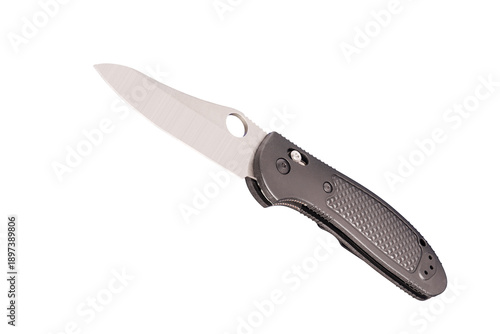 isolated tactical hunting knife with blade lock