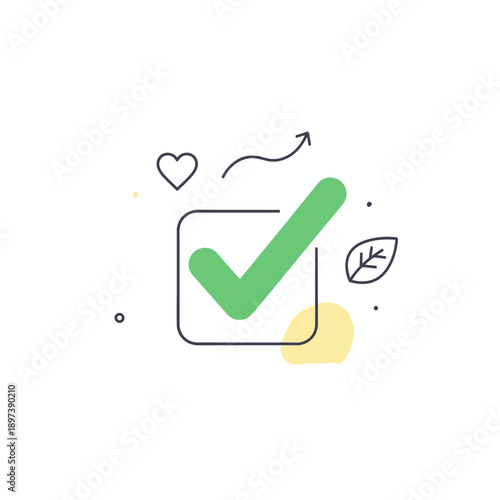 Green check mark in a square symbolizing completion and success.