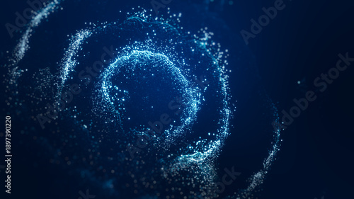 Konstfotografi Stunning 3D Abstract Background Featuring A Glowing Blue Particle Swirl