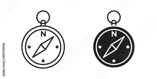 Compass icon in line design. editable stroke icons pack