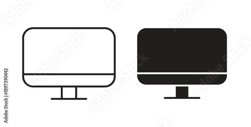 Computer screen icon in line design. editable stroke icons pack
