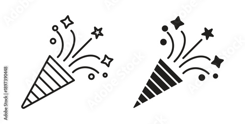 Confetti icon in line design. editable stroke icons pack