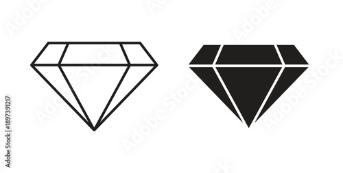 Diamond icon in line design. editable stroke icons pack
