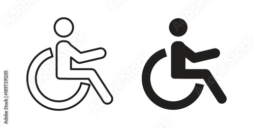 Disable icon in line design. editable stroke icons pack