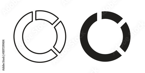 Donut chart icon in line design. editable stroke icons pack