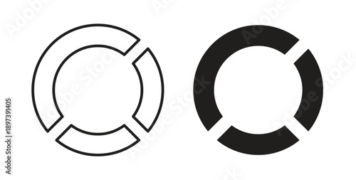 Donut chart icon in line design. editable stroke icons pack