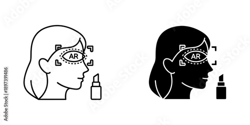 Augmented reality hair color testing with virtual dye application illustration