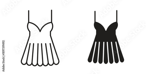 Dress icon in line design. editable stroke icons pack