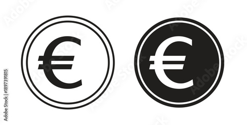 Euro icon in line design. editable stroke icons pack