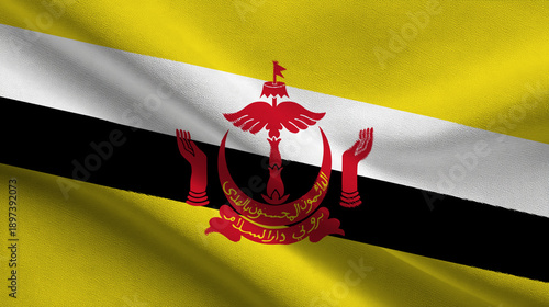 Celebration of Independence Day with a focus on the flag and national pride in Brunei