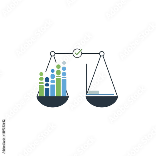Balance Scale Comparing Data Visualization and Simple Bars.