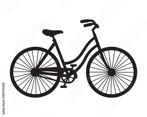 Bicycle Icon Isolated on White Background