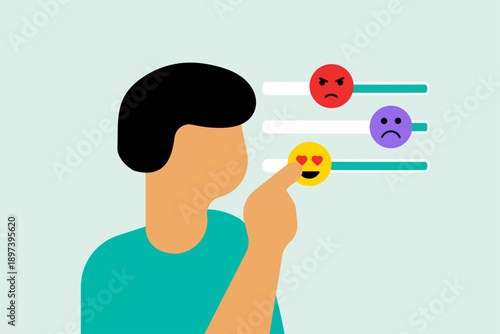 Controlling mental health emotions illustration