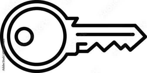 Key Line Icon Representing Security, Access, and Unlock Symbol