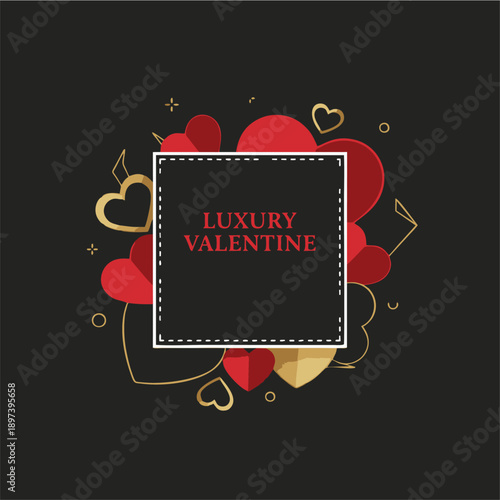 Vector illustration of VALENTINE’S REEL graphic with white heart, play button, and romantic accents — ideal for couple videos, love story reels, and Valentine’s Day content promotions.
