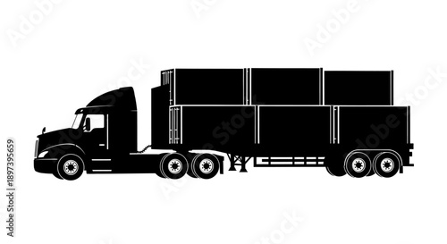 Large semi-truck transporting goods on highway