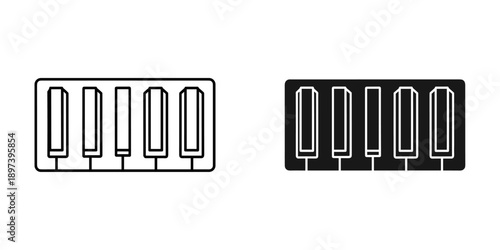 Simple Equalizer Icons in Black and White Design