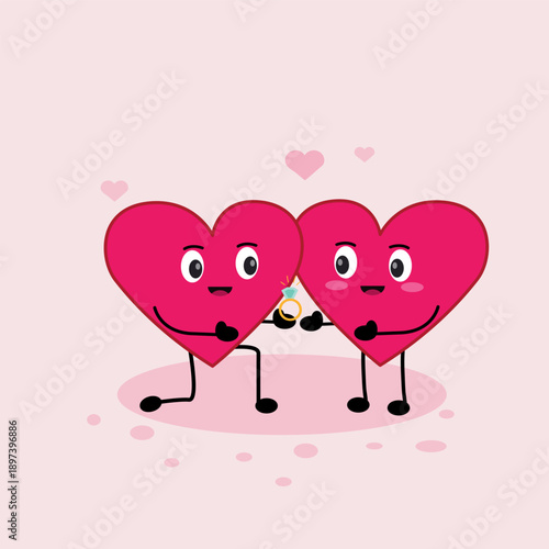 love characters pink icon flat vector,love cartoon.pink love,love valentine's day, love cartoon design illustration background