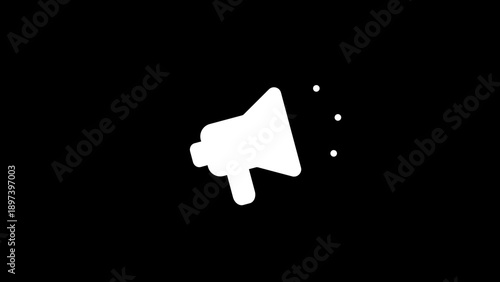 White megaphone icon broadcast announcement marketing communication flat design simple symbol