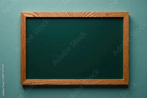 Empty wooden-framed blackboard, ready for message , border, information, texture