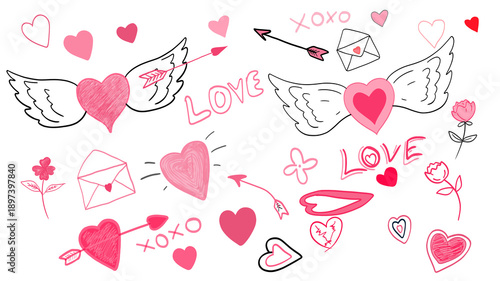 seamless valentine background with love hearts