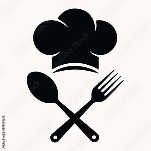Chef's hat icon with crossed spoon and fork, symbolizing culinary excellence and dining.