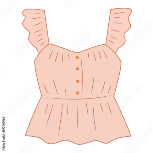 Ruffle Sleeveless Top in Cute Flat Style for Women Outfit