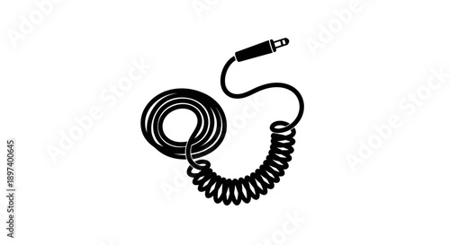 Audio Cable Vector Illustration, Flat Design, for Music, Sound, Technology, and Connectivity