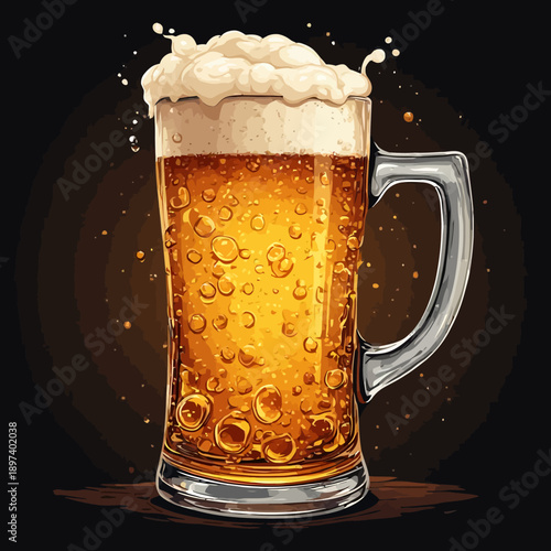 Very Delicious Beer Illustration Design