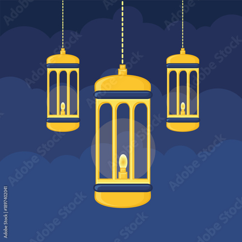 lantern. arabian lantern lamp illustration vector cartoon. arabic lam