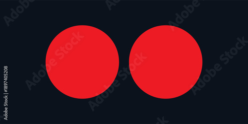 A red circle on the black background