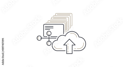 Cloud Data Storage and Upload Concept Illustration.