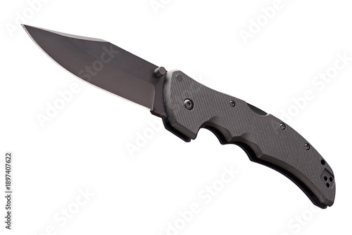 isolated black military knife