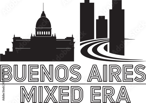 Buenos Aires architecture mix of historic building and modern skyscrapers vector