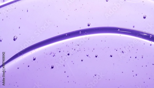 Abstract Purple Liquid with Bubbles and Swirls.