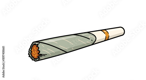 Cannabis Joint Vector Illustration, Smoking, Marijuana, Recreational Use, Legalization, Medical
